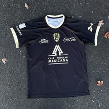 Vintage Club San Luis Atletica Soccer Jersey Mens Large Black Gold Liga MX FMF