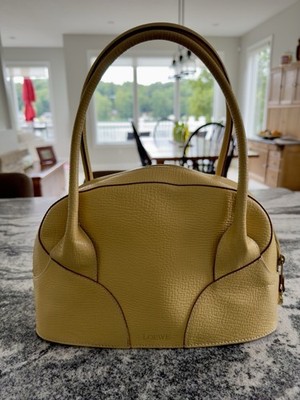 Loewe Logo Embossed Leather Shoulder Bag Butter Yellow Vintage VGC + Entropy COA