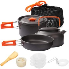 Camping Cookware Kit Outdoor Cooking Set Aluminum Equipment Outdoor Pot Travel