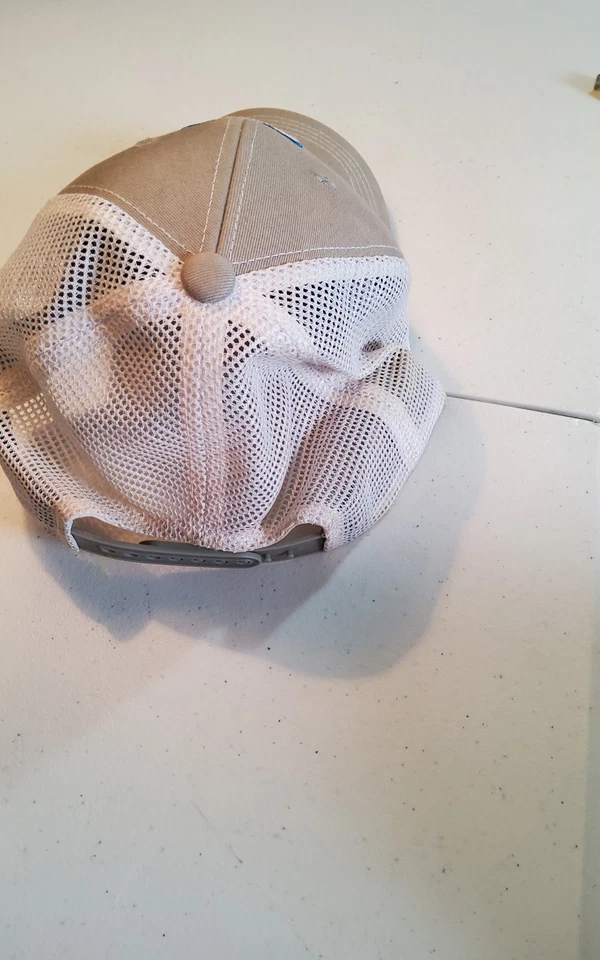 Gorra Costa Gorra Snap Back Caqui Blanco Camionero Malla Azul Bordada Pesca Para Hombres Foto 4 de 4