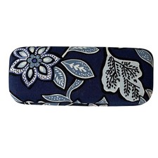 Vera Bradley Clamshell Hard Eyeglass Case Blue  Black Floral New