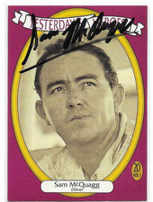 SAM McQUAGG AUTOGRAPHED 1991 TRACK PACK YESTERDAY'S HEROES NASCAR CARD # 20