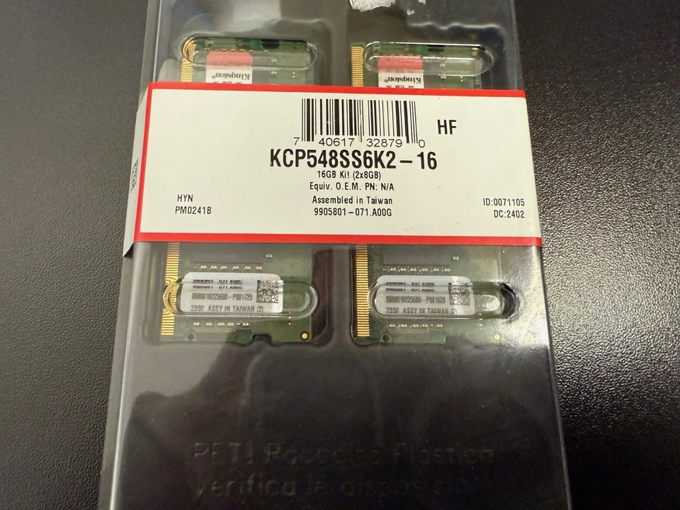 Kingston 16GB (2X 8GB) DDR5 SODIMM 4800MHz Non-ECC Laptop Memory KCP548SS6K2-16 - Image 3 of 4