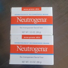 2 Pack Neutrogena The Transparent Facial Bar Acne Prone Skin Bar 3.5 oz each NEW