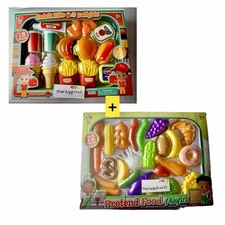 40 Pcs Pretend Food Ice cream Hamburger Hot dog nuggets Fruits Donuts Vegetables