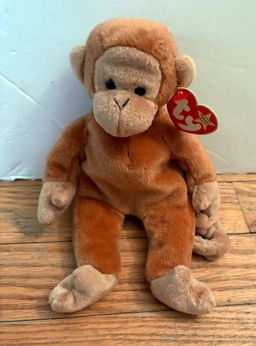 Vintage Beanie Baby Bongo Monkey Plush Stuffed Animal Toy Classic Doll NWT