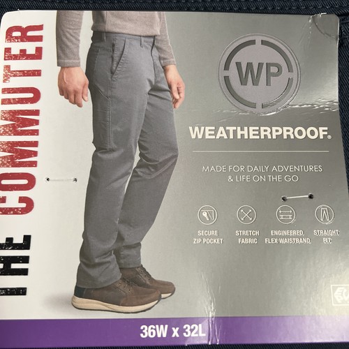 Weatherproof Commuter Men's Stretch Straight Fit Flex Waist Pants 36Wx32L NEW