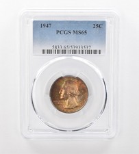 1947 Washington Quarter MS65 PCGS Beautiful Tone *0961