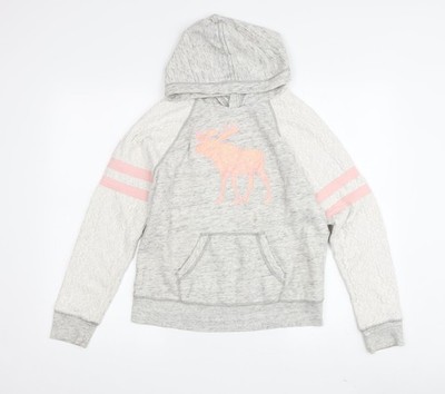 Abercrombie Kids Mädchen Hoodie grau 13-14 Jahre mit Elch Design