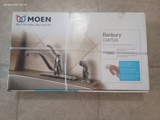 MOEN Banbury Single-Handle Chrome Kitchen Faucet Low Arc CA87528 w/Side Sprayer