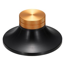 Record Weight Stabilizer,3"x1.5" 172g/6oz Record Clamp,Black with Gold Knob
