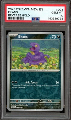 Pokemon TCG Scarlet Violet 151 English #023 Ekans Reverse Holo PSA 10 Low Pop