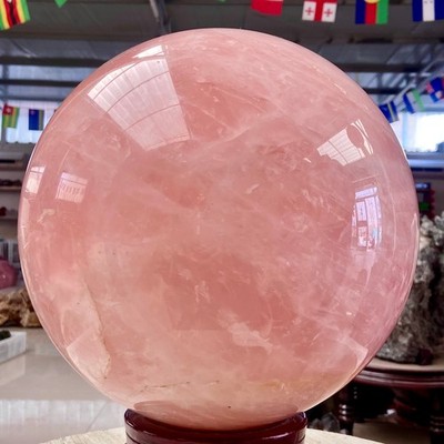 41LB  Large Natural Pink Rose Quartz Sphere Crystal Ball Reiki Healing