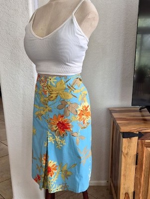 Speechless Front  inverted pleat Tropical print Cotton Skirt