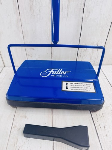Fuller Brush Co. Cordless Carpet Floor Sweeper Cleaner Blue with cleaning comb