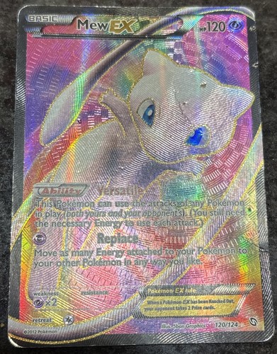 Mew EX (120 Full Art) 120/124 Dragons Exalted Holo (Heavily Played)