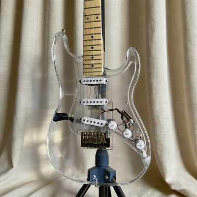 unbranded Electric Guitar Solid Acrylic Body Maple Fretboard&Neck SSS Pickups