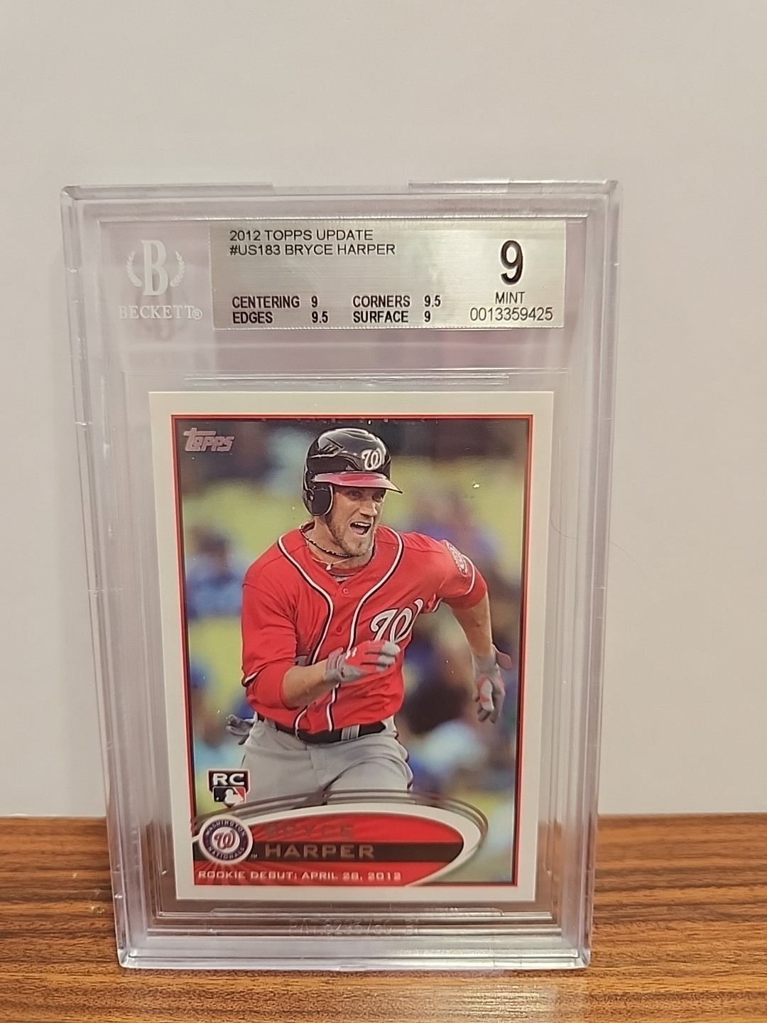 2012 Topps Update #US183 Bryce Harper Nationals RC Rookie BGS 9 0013359425