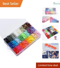 Plastic Snap Buttons Set 408 Pieces Rainbow Storage for Clothes Crafts DIY