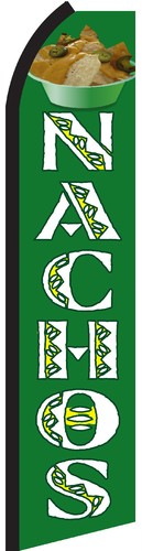 NACHOS Green SWOOPER FLAG Tall Flutter Feather Vertical Advertising Sign Banner - Imagen 2 de 5