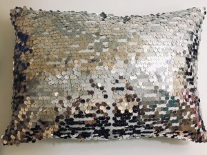 Cynthia Rowley Metallic Silver Sequins Oblong Decorative Pillow Ebay
