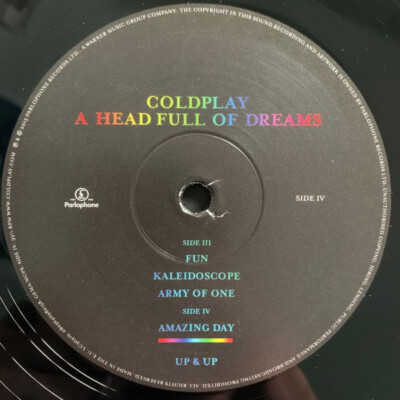 COLDPLAY A HEAD FULL OF DREAMS レコード LP A HEAD FULL OF DREAMS - COLDPLAY (#825646982158