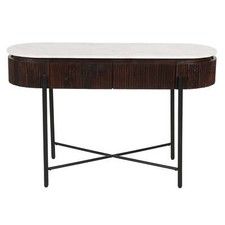 Javier Mango Wood Console Table With Marble Top And Metal Legs for Living Room