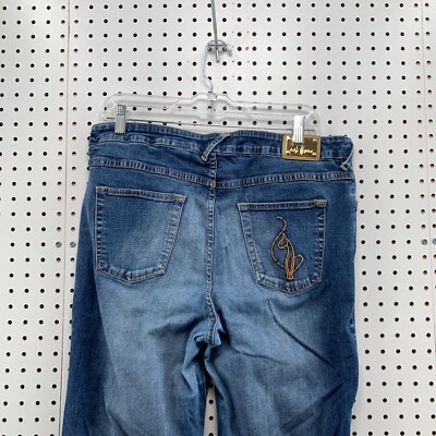 Vintage Baby Phat Flared Denim Stretch Jeans Womens Size 18 Fits 34X31.5'' Cat