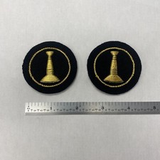 1 Bugle Lieutenant Fire Department Insignia - Hand Embroider -Gold On Black Pair