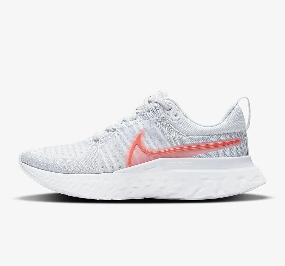 Nike React Infinity Run Flyknit 2 Womens Running Shoes Size 6 Platinum