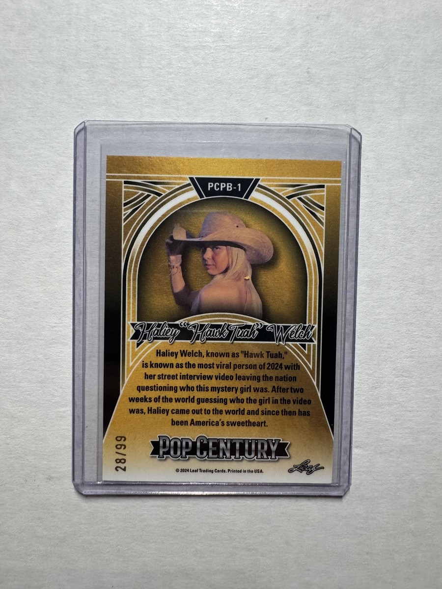Haliey "Hawk Tuah" Welch 2024 Leaf Metal Pop Century Shimmer Rookie RC /99