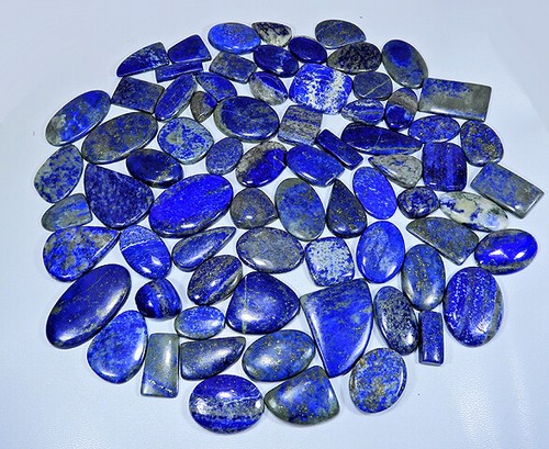 NATURAL LAPIS LAZULI MIX SHAPE CABOCHON LOOSE GEMSTONE WHOLESALE LOT aB475 - Picture 1 of 5