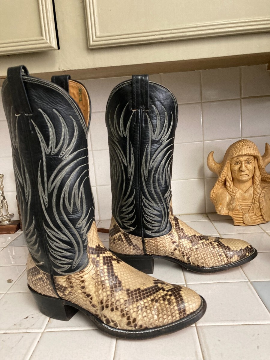 CLASSIC NOCONA MADE IN USA BROWN LEATHER SNAKE SKIN WESTERN COWBOY