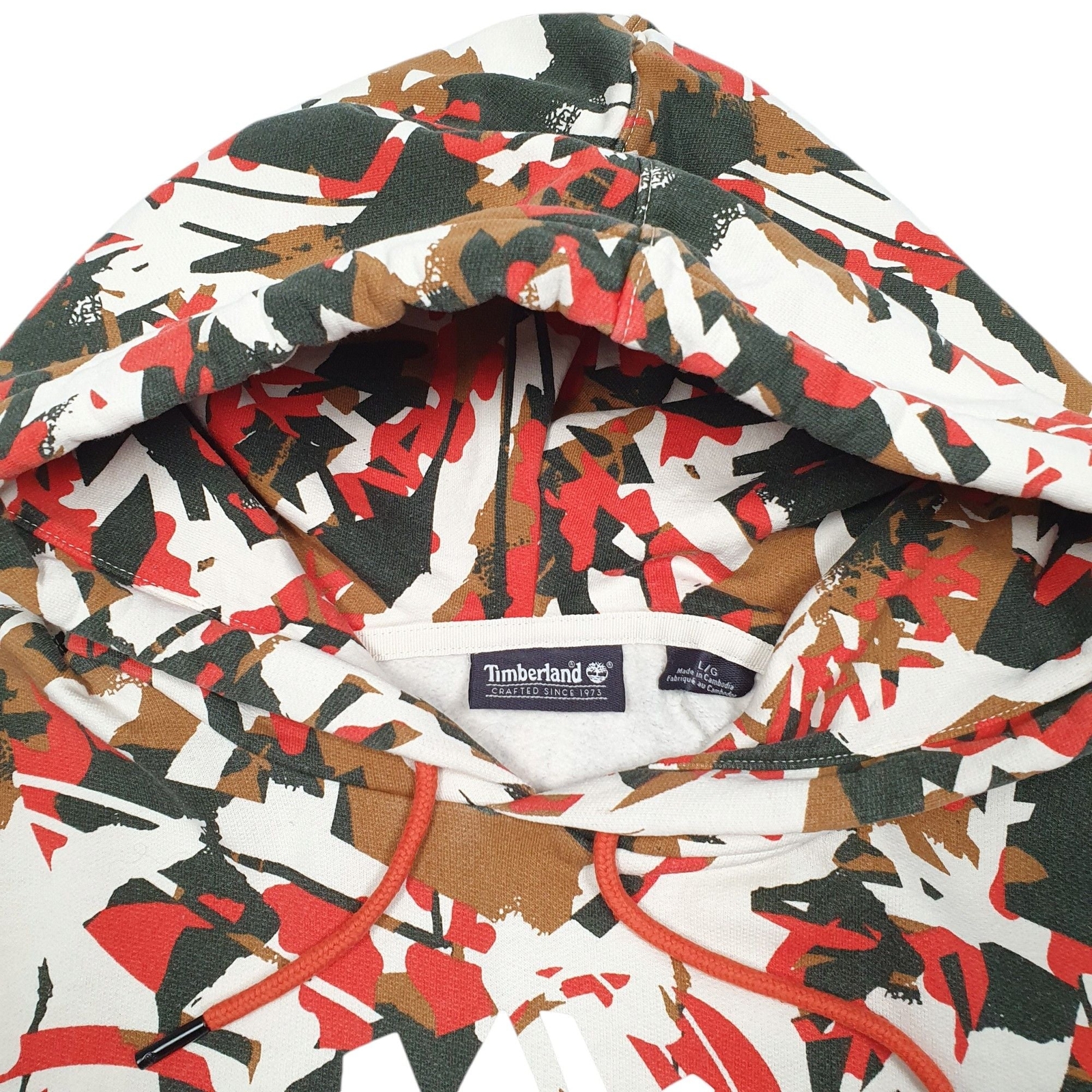 TIMBERLAND Hoodie OG Logo Camouflage Jumper Sweatshirt Womens L image 2