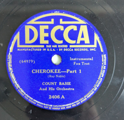 Count Basie Cherokee 78 RPM Decca