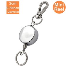 Retractable Pull Key Ring Chain Clip Carabiner Holder Recoil Extends Sketch NEW