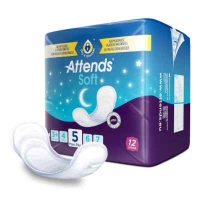 Attends Soft 5 Maxi Plus Incontinence Pads - Pack of 12 Pads