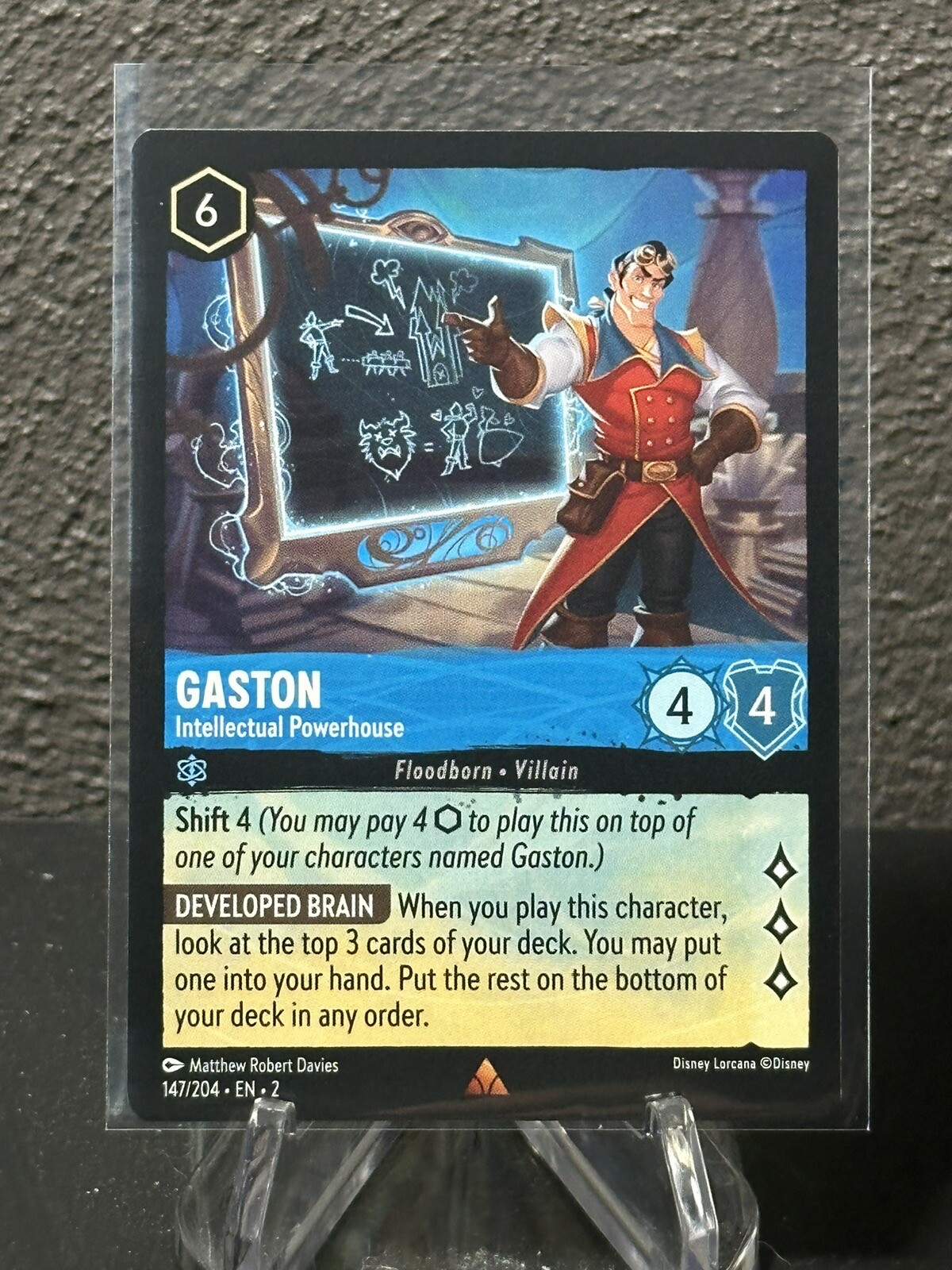 Gaston, Intellectual Powerhouse - 147/204 - MINT - Disney Lorcana Floodborn Rare