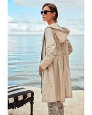 Joseph Ribkoff 241068 Black And Moonstone Hooded Coat Original Price £339.00