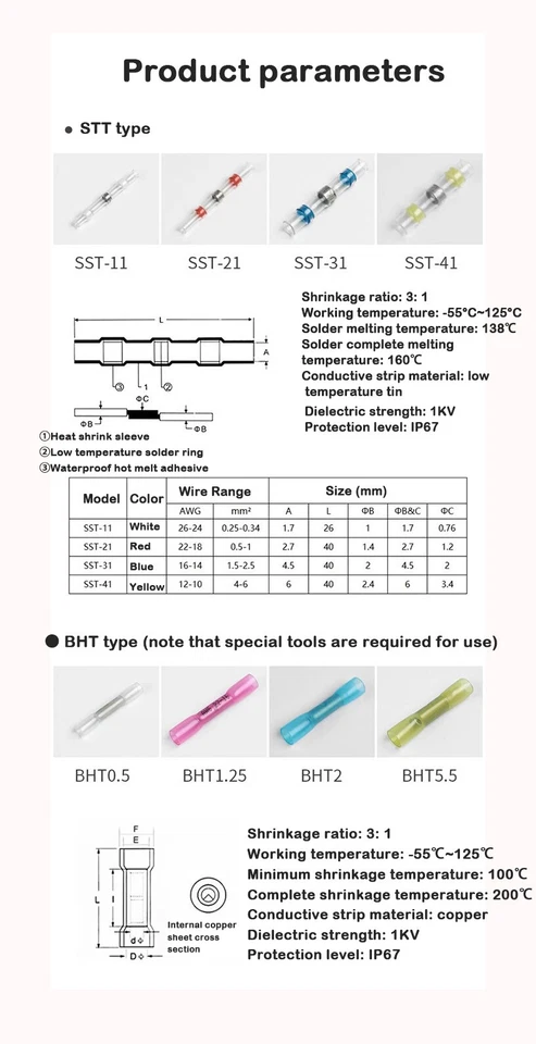 Löthülsen-Schrumpfdichtungs-elektrische Stoßdraht-Verbindungsstücke wasserdicht - Image 2 of 4