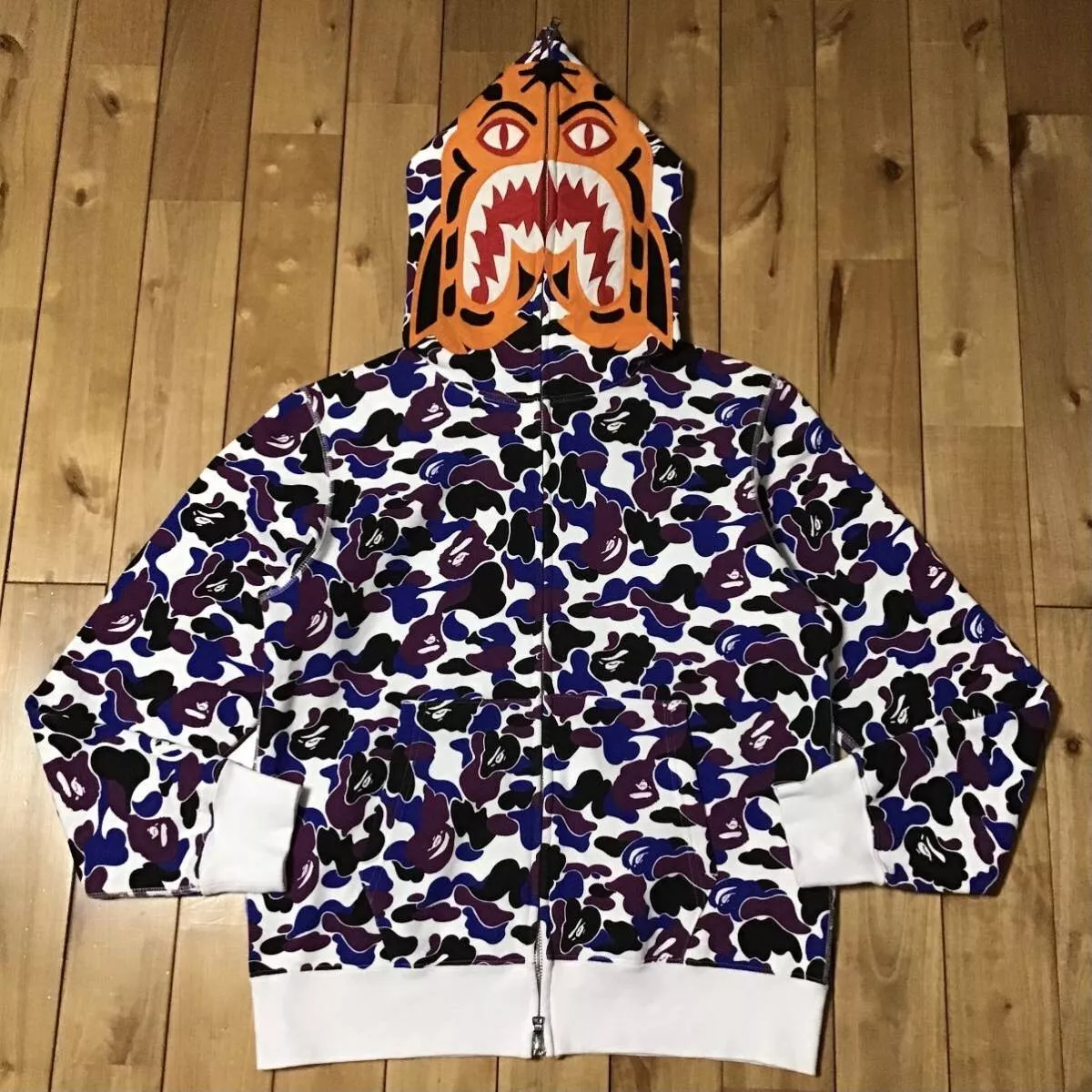 BAPE Tiger full zip hoodie Blue camo A Bathing Ape Size M