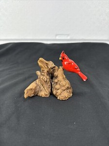 Vtg. Cardee West Co. Red Cardinal On Driftwood #TB25