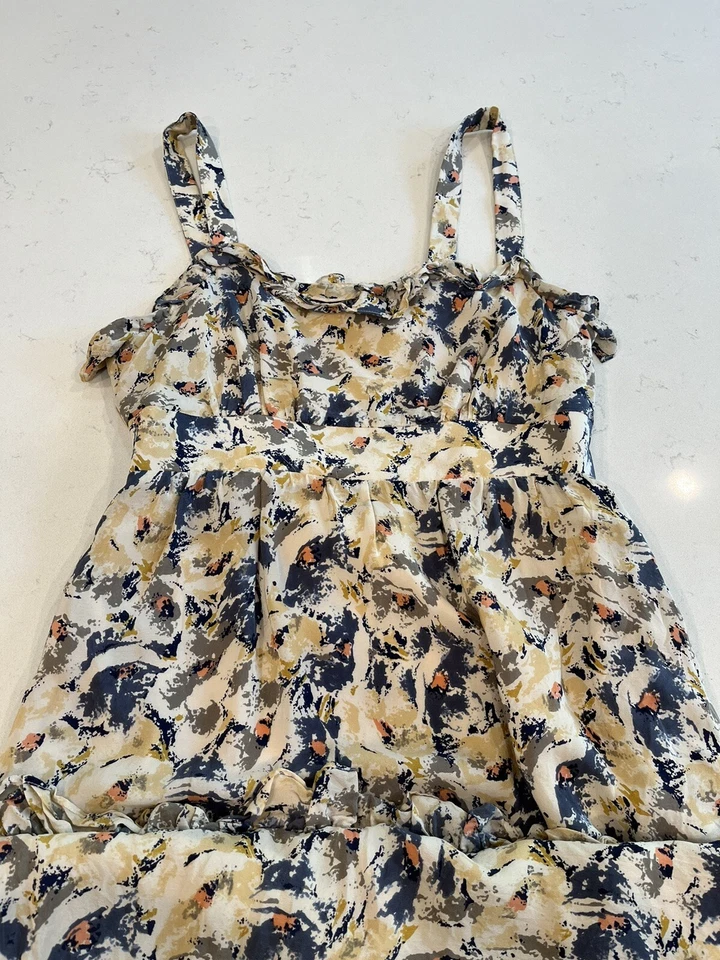 Maxi Vestido Anthropologie Moulinette Soeurs Hortensia Pétalos Volantes Talla 6 Foto 3 de 4