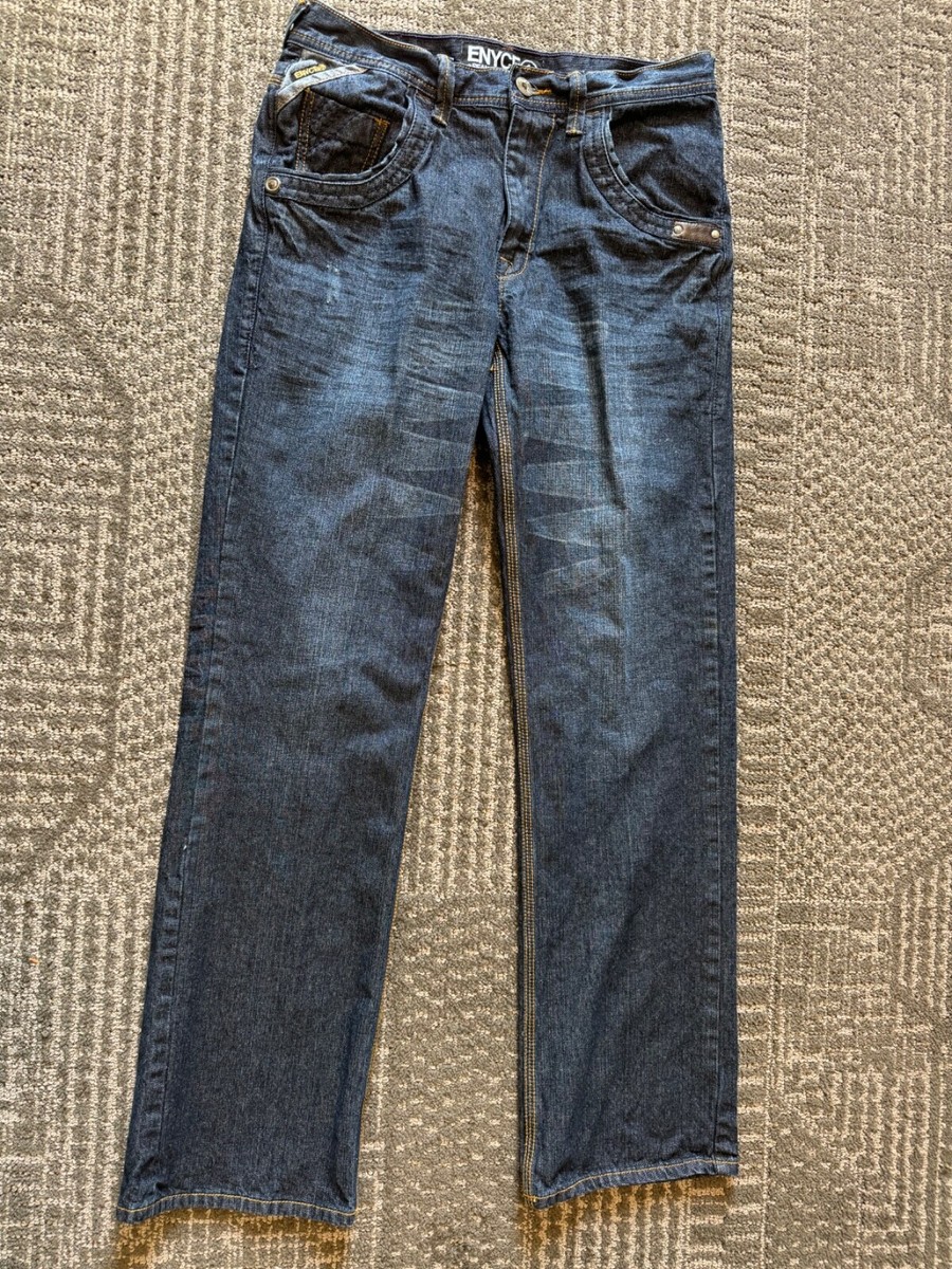 Vintage Enyce Jeans Mens 34X34 Blue Baggy Y2K Wide Leg Vintage Enyce Jeans Mens 34X34 Blue Baggy Y2K Wide Leg