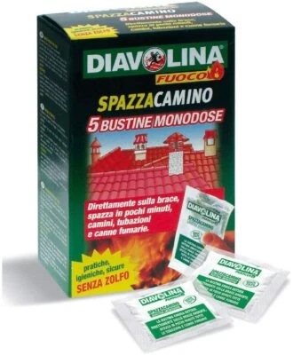 DIAVOLINA PULITORE SPAZZACAMINO PER CAMINI E CANNE FUMARIE 5 PEZZI (37937)