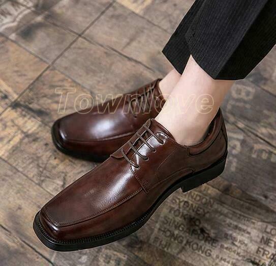 SAOLA Scarpe stringate uomo ecopelle punta quadrata eleganti festa ballo Oxford retrò