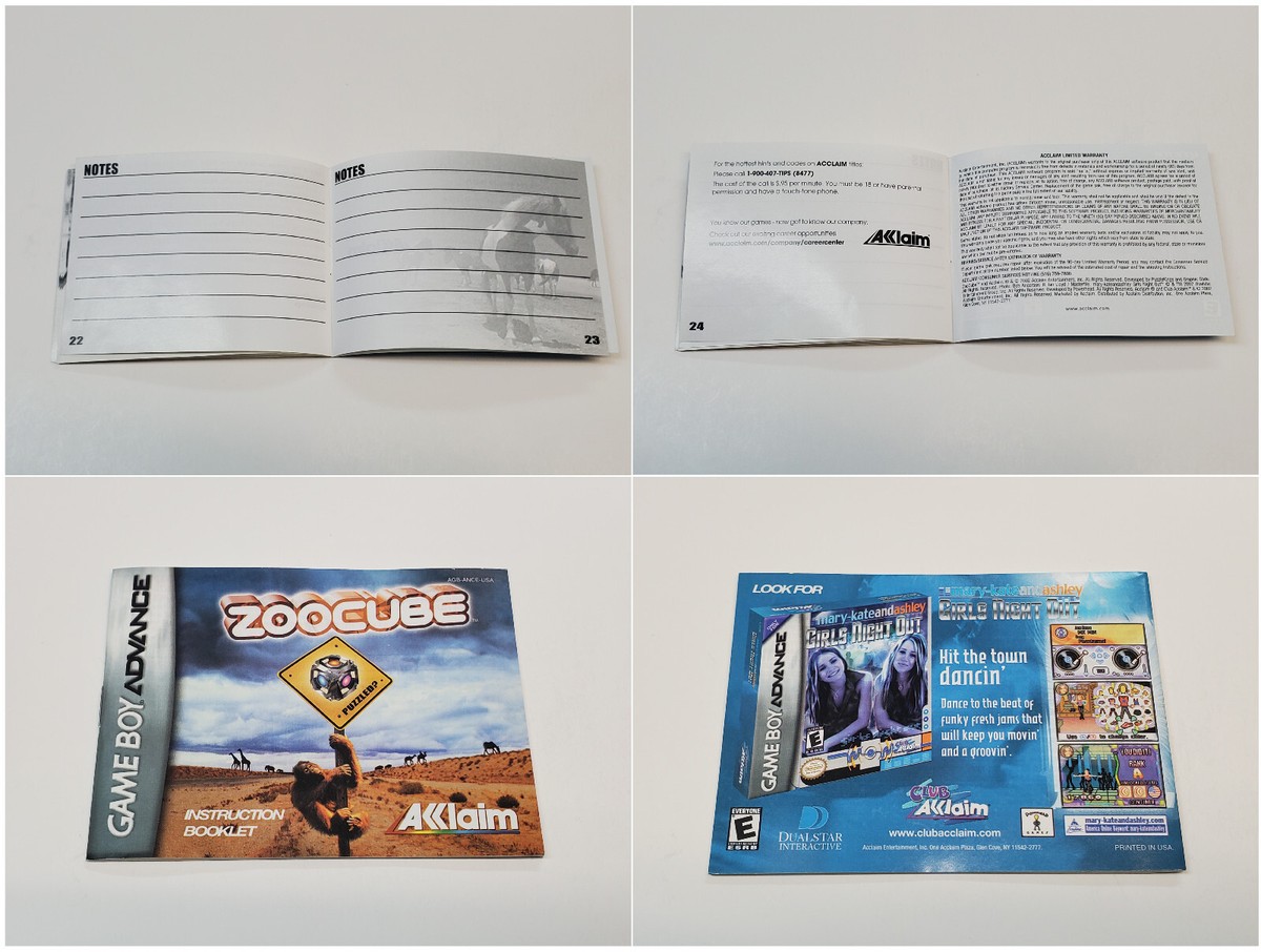 ZooCube Authentic GBA Game Boy Advance Box & Manual Only * | eBay
