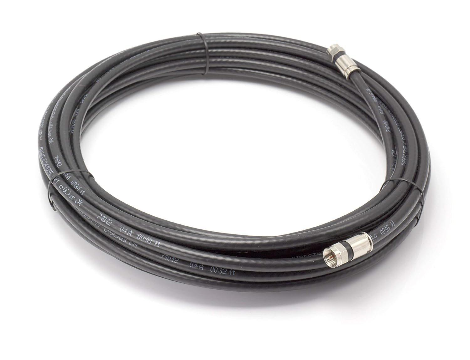 50ft Black Solid Copper RG6 Coaxial Cable with Connectors