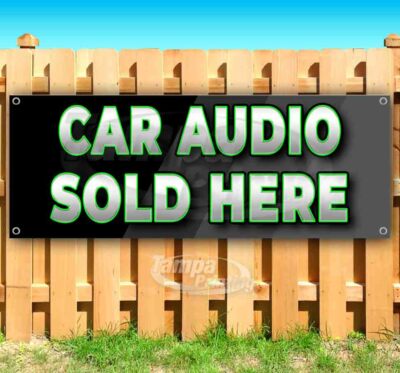 CAR AUDIO SOLD HERE Advertising Vinyl Banner Flag Sign Many Sizes USA