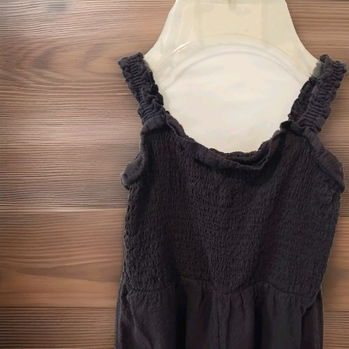 H&M SOLID CASUAL RUFFLE SLEEVE ROUCHED TUBE SMOCKED WIDE LEG ROMPER/JUMPSUIT SZ6 - Picture 2 of 6